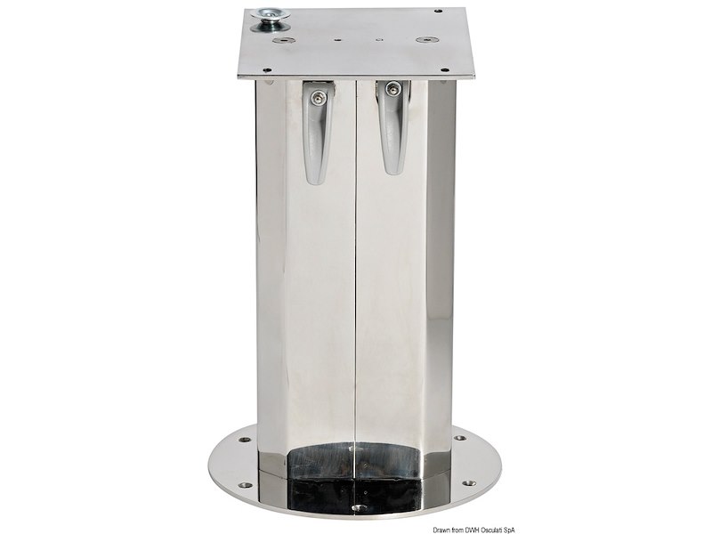 Gamba telescopica in acciaio inox per tavolo  