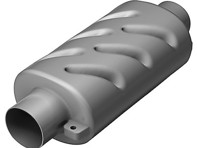 Marmitta orizzontale per motori raffreddati ad acqua