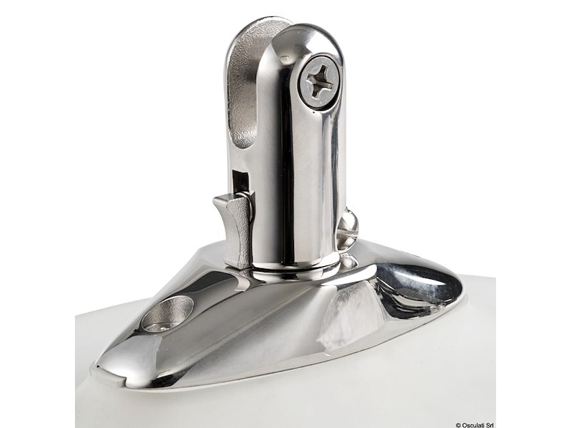 Basetta in acciaio inox per tendalini con supporto in EPDM per gommoni