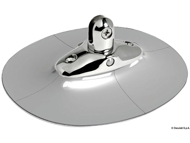 Basetta in acciaio inox per tendalini con supporto in EPDM per gommoni