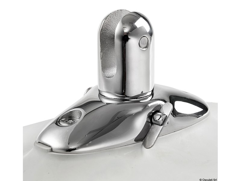 Basetta in acciaio inox per tendalini con supporto in EPDM per gommoni