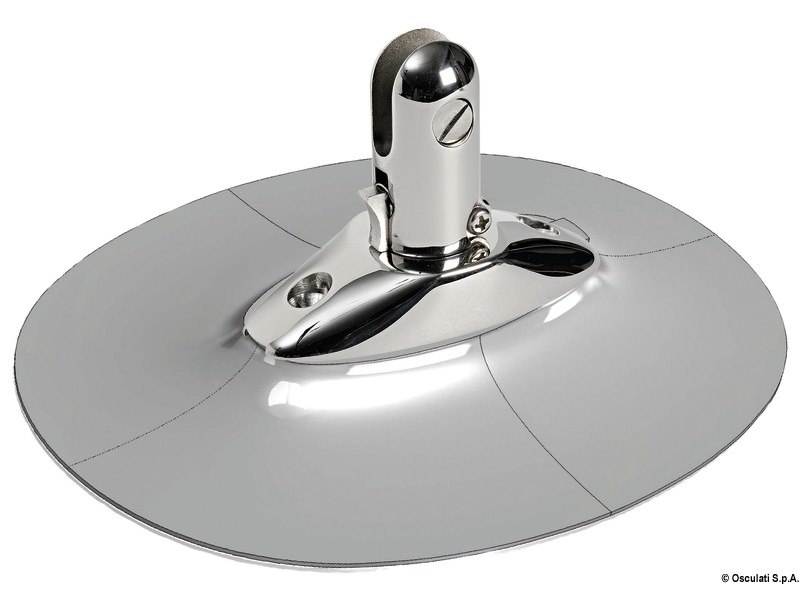 Basetta in acciaio inox per tendalini con supporto in EPDM per gommoni