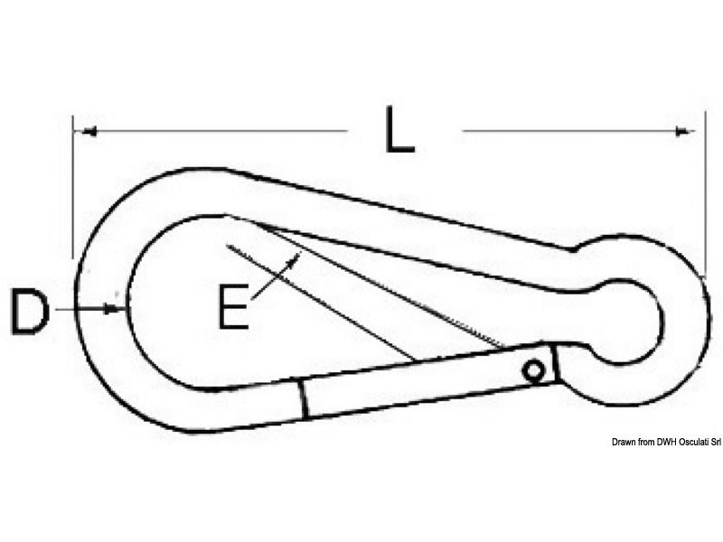 Moschettone in acciaio inox AISI 316