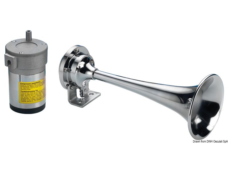 Tromba con compressore in ottone cromato per barche fino a 20 m
