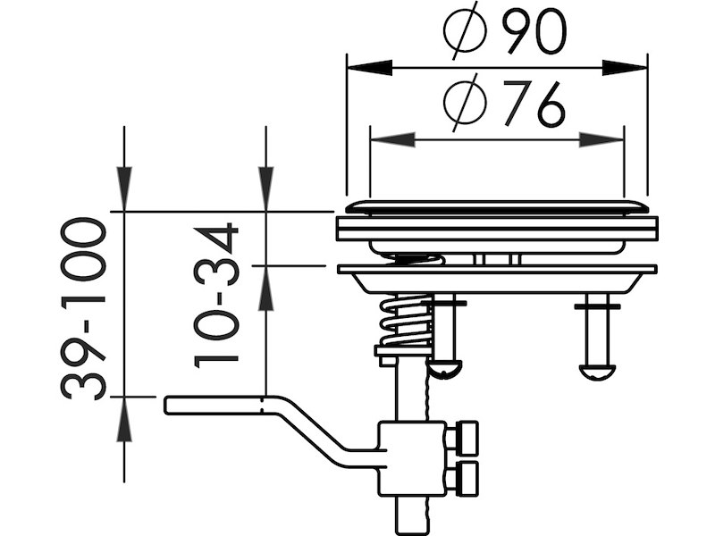 Alzapagliolo e chiusura portelli Cam Latch 90 mm