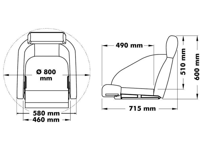 Sedile anatomico imbottito con flip up H54