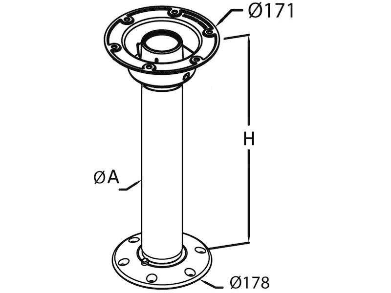 Gamba tavolo in alluminio Thread Lock per tavoli generici