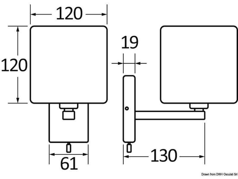 Applique snodata ottone cromato 