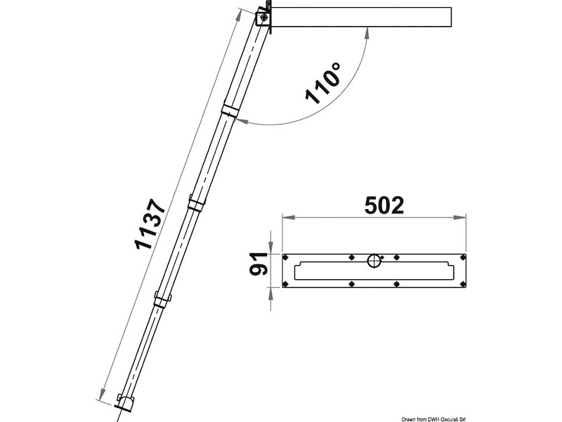 Scaletta Top Line 4 gradini in  teak 
