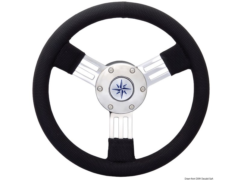 Volante Pegaso razze inox Ø mm 300 nero 