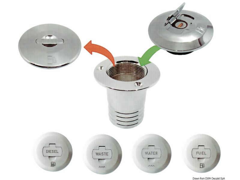 Tappo in ottone cromato con chiave