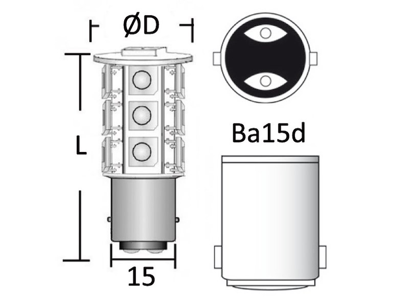 Lampadina LED SMD zoccolo BA15D per faretti