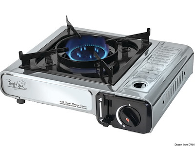 Fornello portatile per bomboletta a cartuccia incorporata