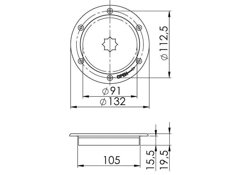 Botola di ispezione stagna con apertura rapida