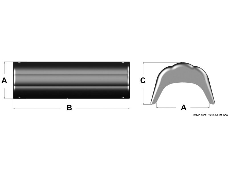 Parabordo prua per scafi a vela classici e poppa per plancette