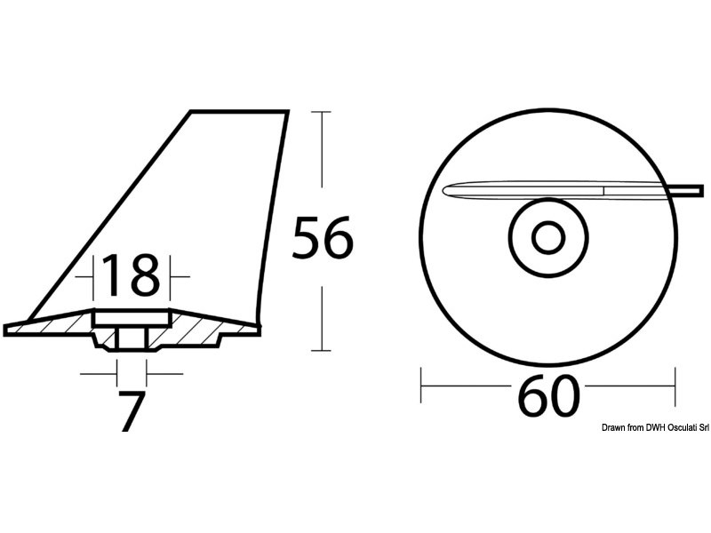 Anodo pinna Tohatsu 25/50HP 
