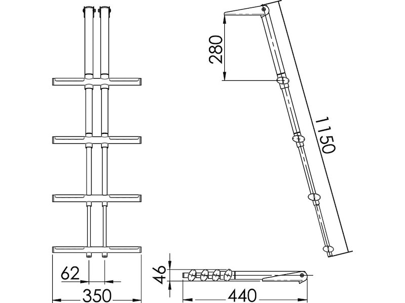 Scaletta DIVER telescopica da plancetta