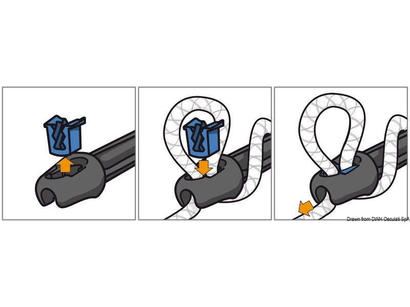 Ammortizzatore d'ormeggio UNIMER U-Cleat con blocco automatico della cima