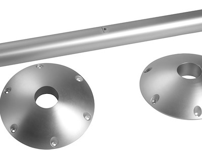 Gamba tavolo in alluminio con base esterna 