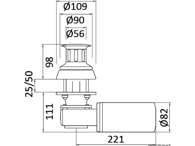 Verricello da tonneggio ITALWINCH Paros Lux