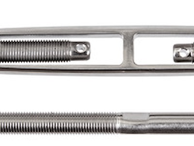 Tenditore per sartiame con cannula aperta in acciaio inox