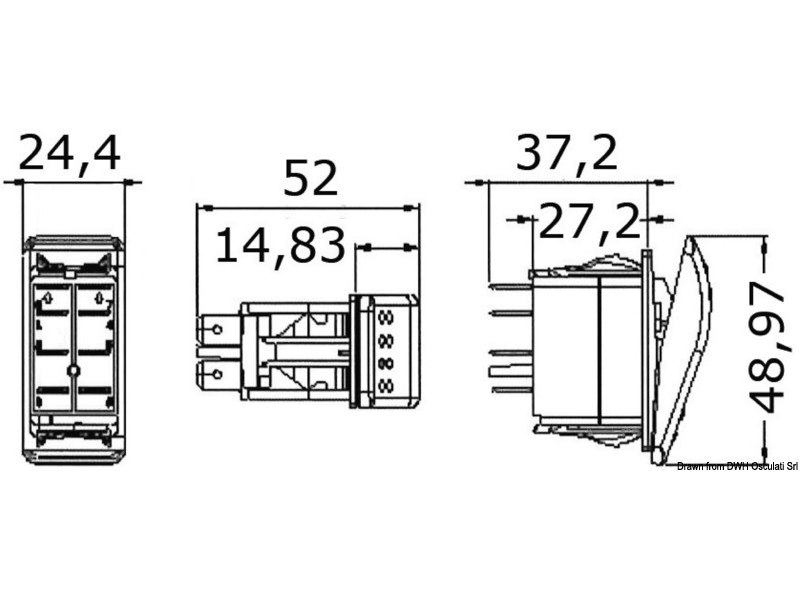 Interruttori a bascula impermeabili Marina TOP doppio LED