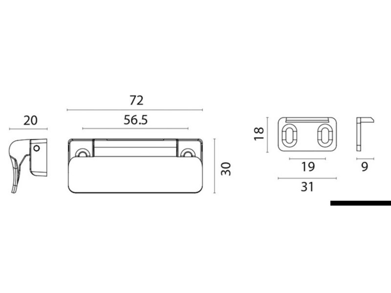 Maniglia in ottone cromato per ante 