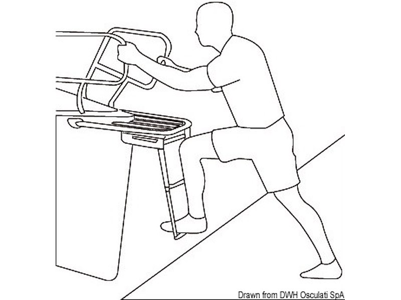 Delfiniera con scaletta telescopica 2 e 3 gradini