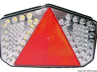 Fanali posteriori a LED con catadiottro triangolare a 7 funzioni