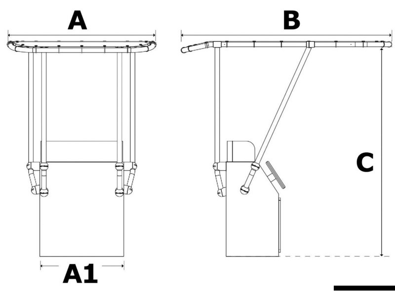 T-Top professionale in alluminio Heavy Duty