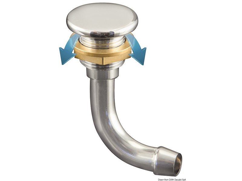 Sfiato carburante in ottone cromato Full Flush