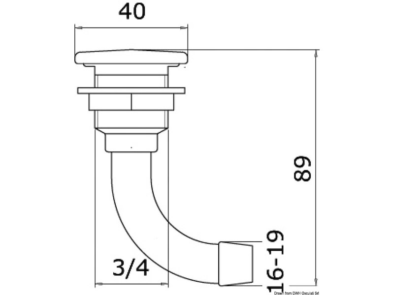 Sfiato carburante in ottone cromato Full Flush