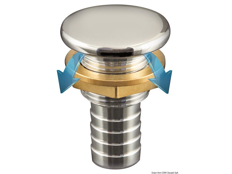 Sfiato carburante in ottone cromato Full Flush