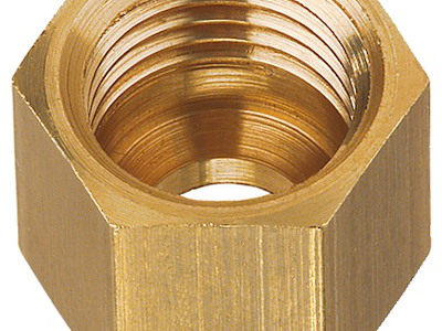 Dado in ottone tubo rame da 8 mm (blister 3 pz) 