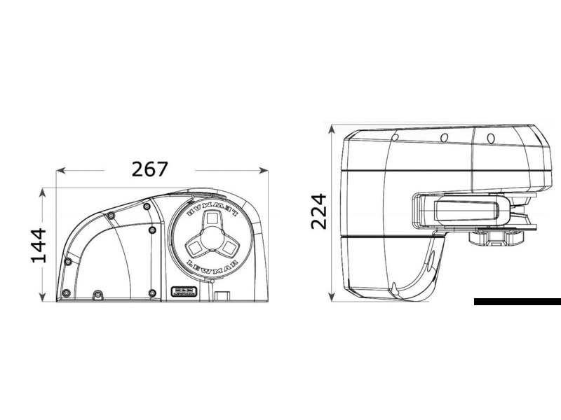 Kit verricello LEWMAR HX1 basso (500 W e 800 W)