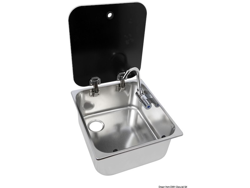 Lavello con coperchio vetro fumè