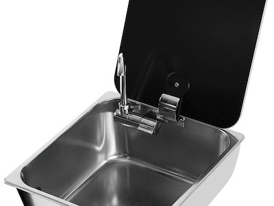 Lavello con coperchio vetro fumè