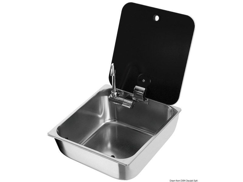 Lavello con coperchio vetro fumè
