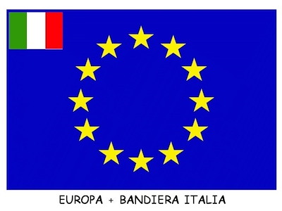 BANDIERA EUROPA + ITALIA