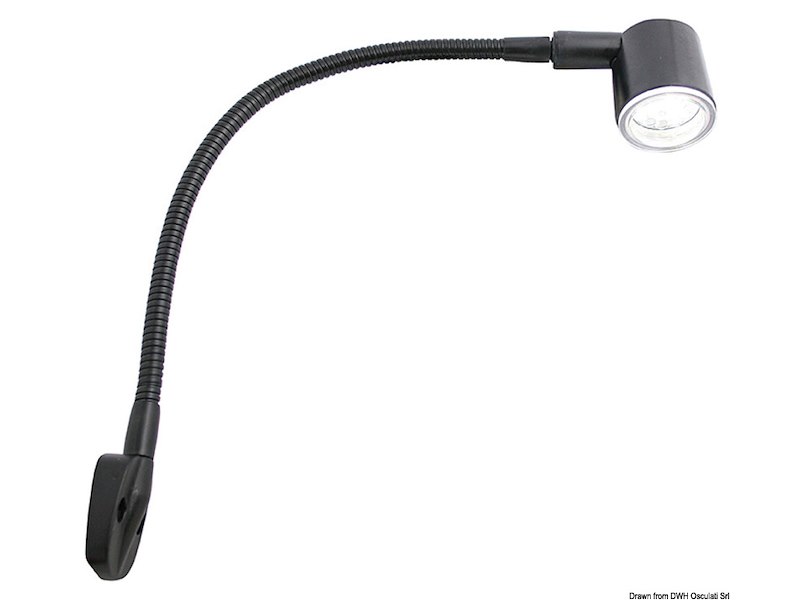 Faretto LED snodato testa letto/lettura carte