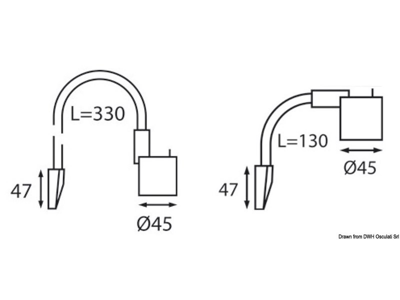 Faretto LED snodato testa letto/lettura carte