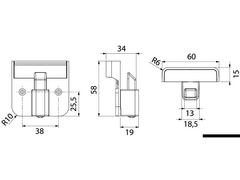 Chiusura a filo per antine e cassetti 