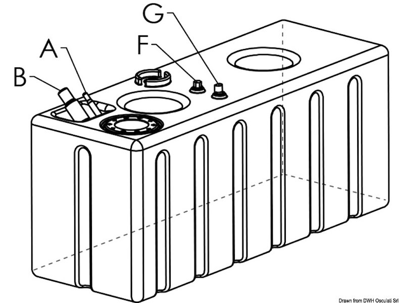 Serbatoio carburante in polietilene reticolato