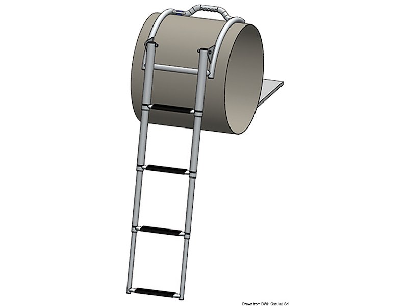 Scaletta a sgancio rapido per gommoni 4 gradini 