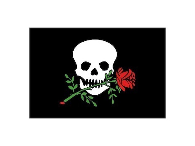 BANDIERA PIRATA CON ROSA
