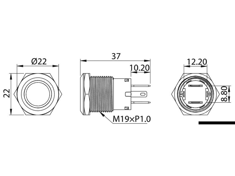Interruttore FLAT in acciaio inox