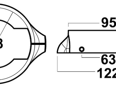 Collare Volvo Penta a 2 pezzi - S. Drive 120 con 4 viti M4X20 inox