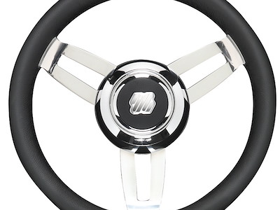 Volante Morosini nero 350mm razze inox 304 