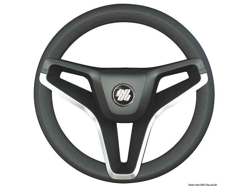 Volante Portofino nero 350mm razze profilo oro 