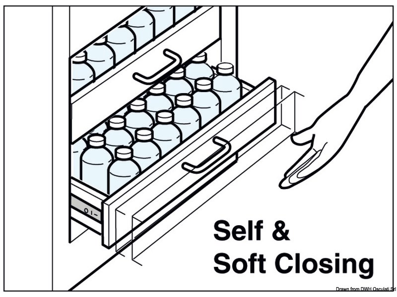 Guida ammortizzata Soft-close per cassetti SUGATSUNE
